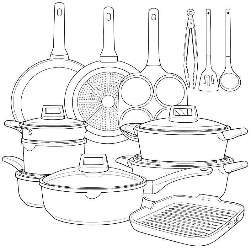 Aluminum Non-Stick Cookware Set